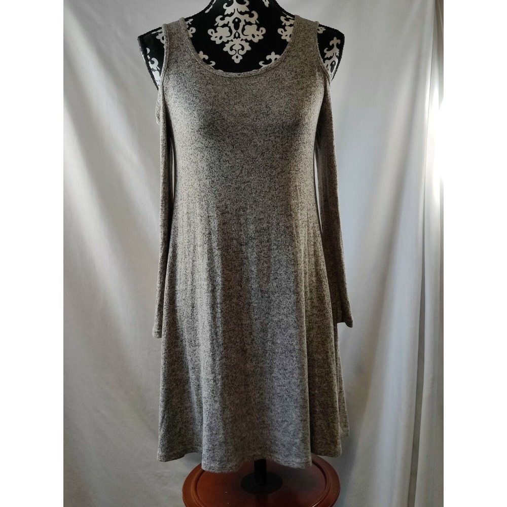 TMG New‎ York Womens Gray Marled Cold Shoulder A-Line Knit Dress Medium RJD190